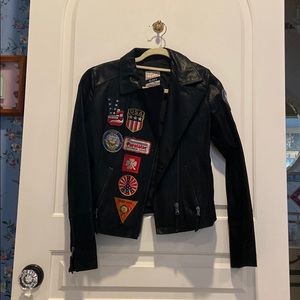 Vintage Leather jacket with patches